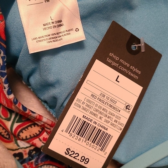 MOSSIMO Swimwear Top Red Paisley - Picture 5 of 5